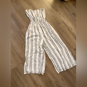 Silence + Noise Black and White Striped Jumpsuit